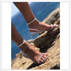 Silver sandals (includes box) worn once